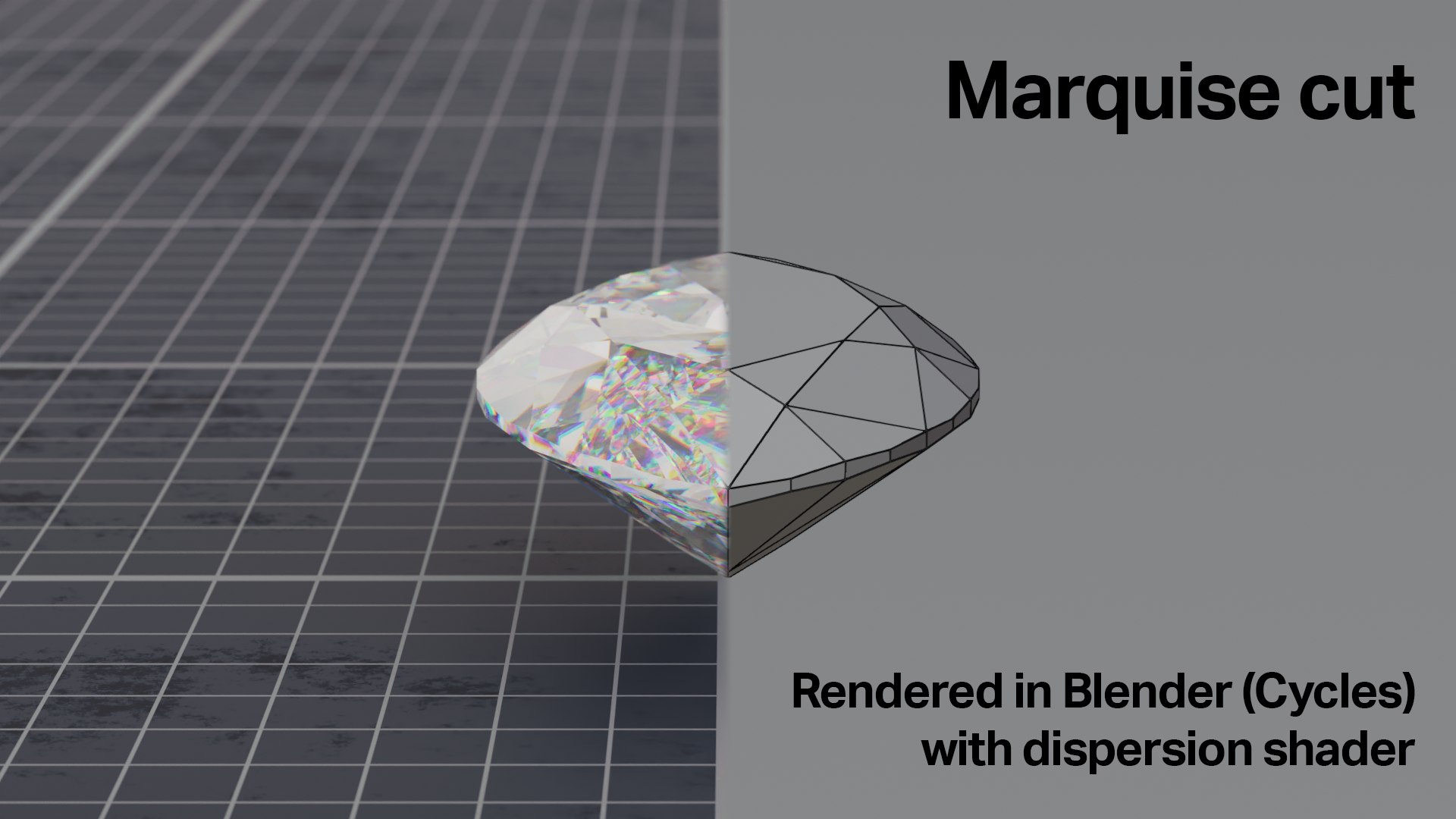 Pack of 18 gem cuts for jewelry - diamonds 3D model https://p.turbosquid.com/ts-thumb/9X/DVkhOp/9o/marquise_cut_1/png/1698652427/1920x1080/fit_q87/e347f2d82d5ca9c3a05da9e2a86cb23e24e11749/marquise_cut_1.jpg