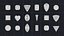 Pack of 18 gem cuts for jewelry - diamonds