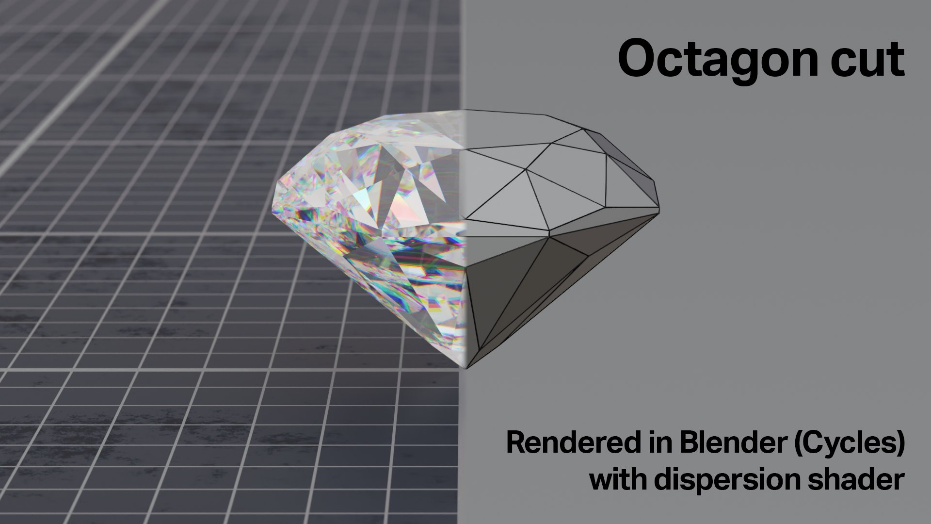 Pack of 18 gem cuts for jewelry - diamonds 3D model https://p.turbosquid.com/ts-thumb/9X/DVkhOp/xP/octagon_cut_1/png/1698652434/1920x1080/fit_q87/cfd87c1afca029a8b900394aea9b78f76b98baac/octagon_cut_1.jpg
