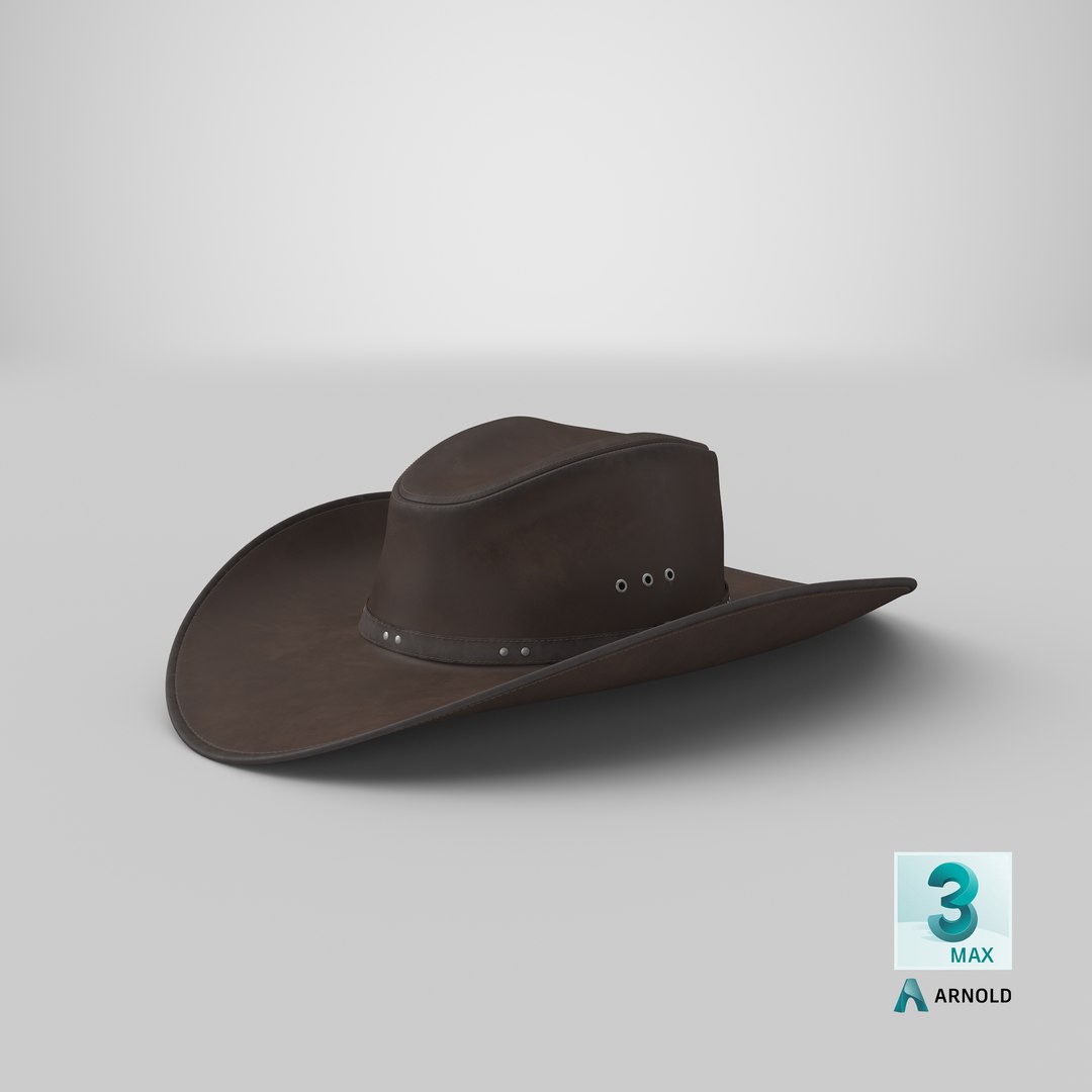 realistic cowboy hat 3D model https://p.turbosquid.com/ts-thumb/9X/IPhmKS/xWjxq54z/stemcell_max_arnold_render/png/1593002309/1920x1080/fit_q87/3f6b999c5e496dc6bb77e72c76cbdae65cc38b25/stemcell_max_arnold_render.jpg