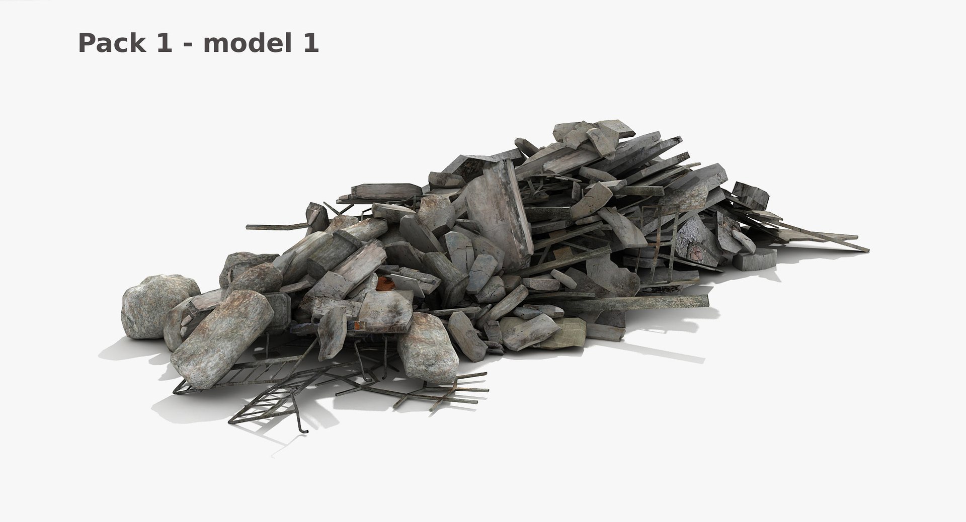 debris rubble 4 collections 3d max