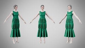 Dress 24 Emerald Velvet Green With Design