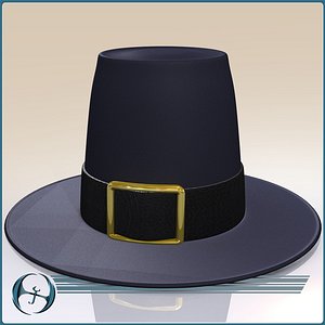 3d max thanksgiving pilgrim s hat