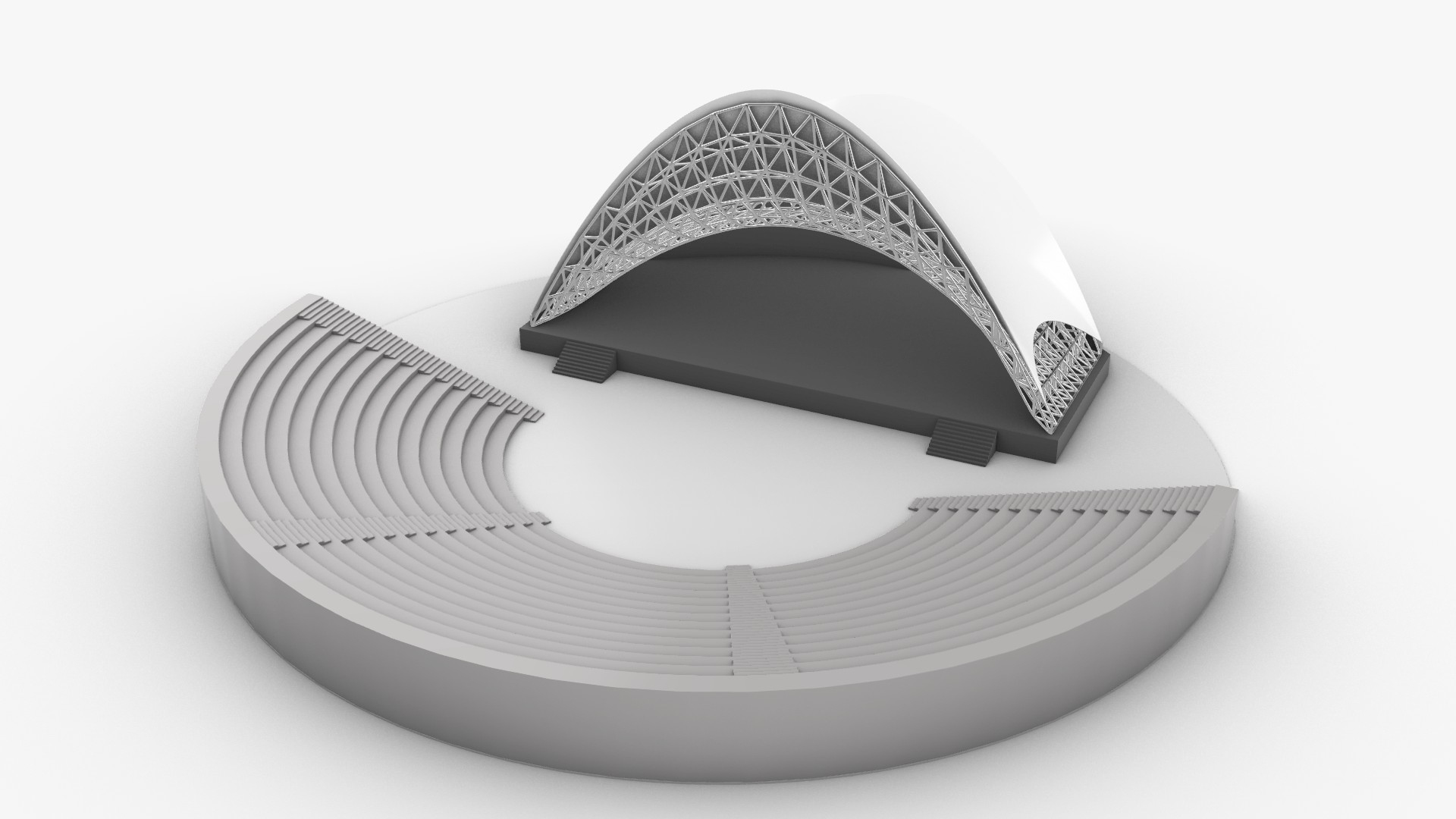 3D Outdoor Amphitheatre Stage 01 Model - TurboSquid 2356472