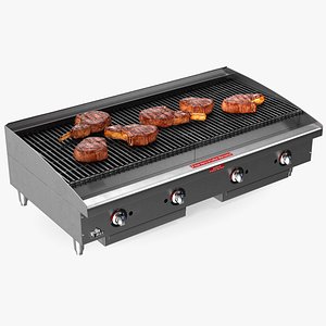 countertop stainless steel charbroiler 3D model