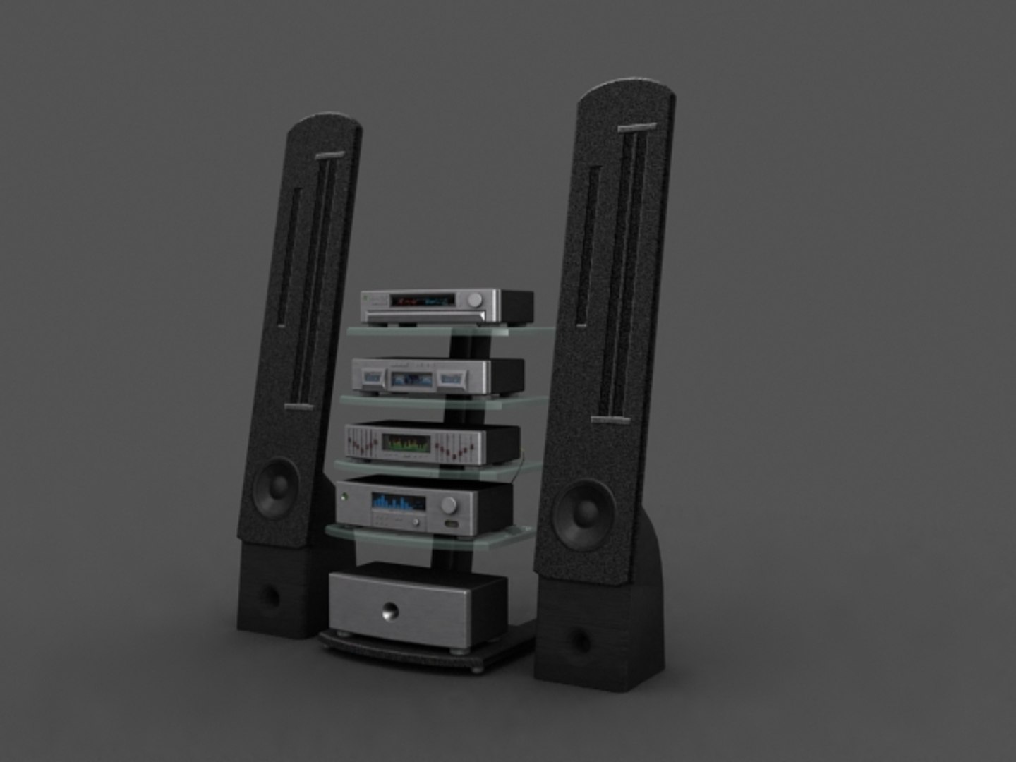 3d Futuristic Stereo Model