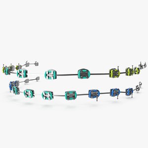 3D model Steel Dental Braces V04