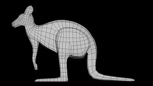3D Kangaroo Low Poly Bade Mesh
