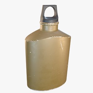 3D Flask Canister Brown Scraped model