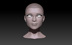 3D stylized female head nr model