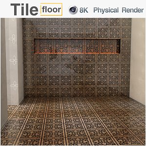 Texture PBR 8K Floor tiles C4D Physical Render 0087 3D model