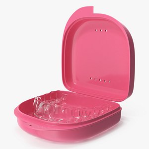 Transparent Teeth Aligner Pink Case