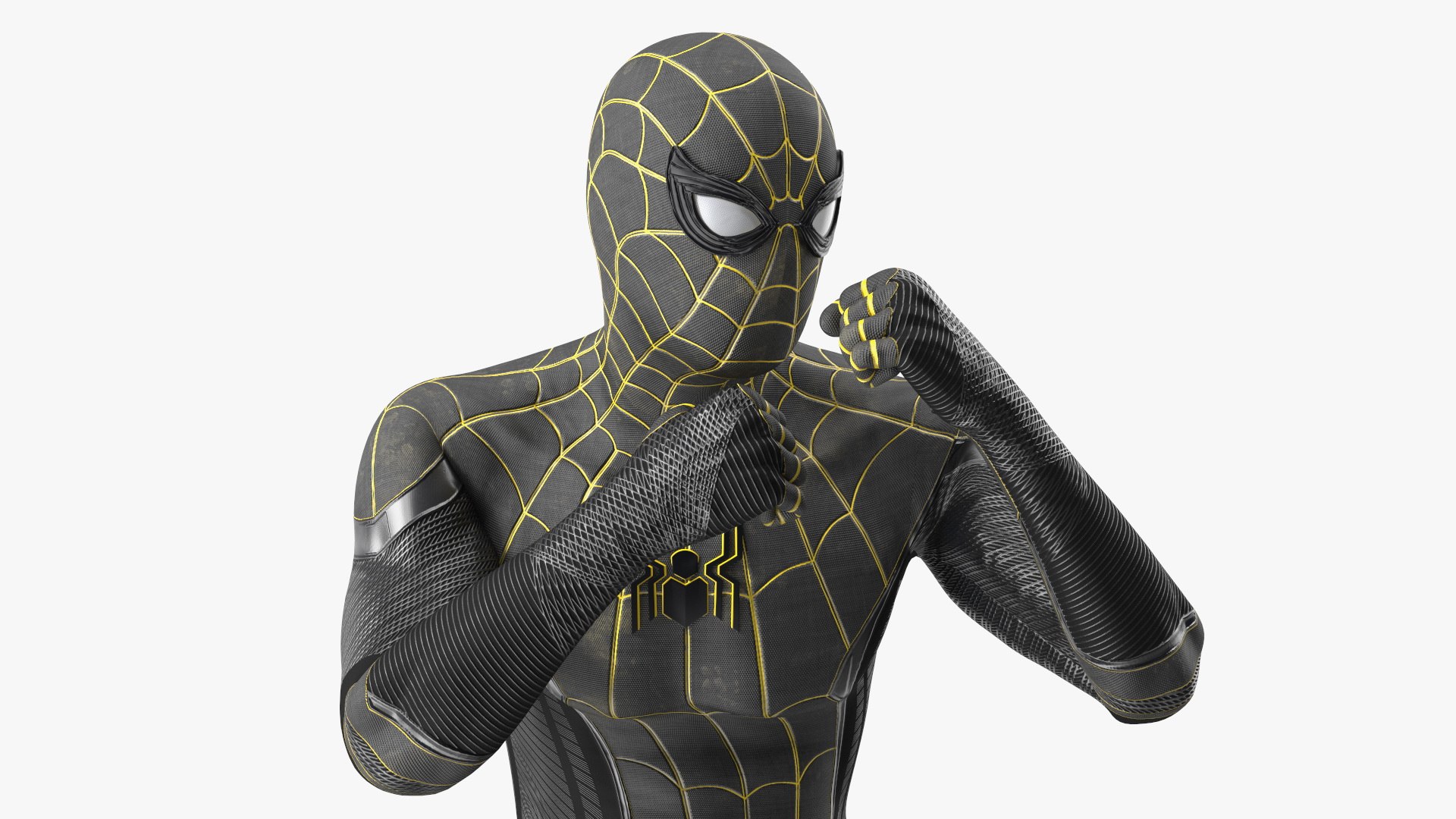 3D Model Spiderman Black Suit Fighting Pose - TurboSquid 2092105