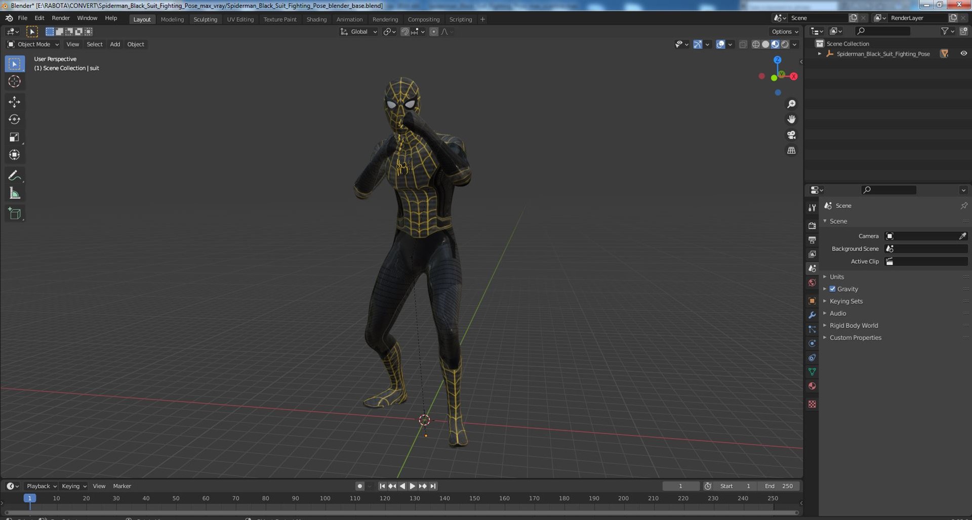 3D model Spiderman Black Suit Fighting Pose - TurboSquid 2092105