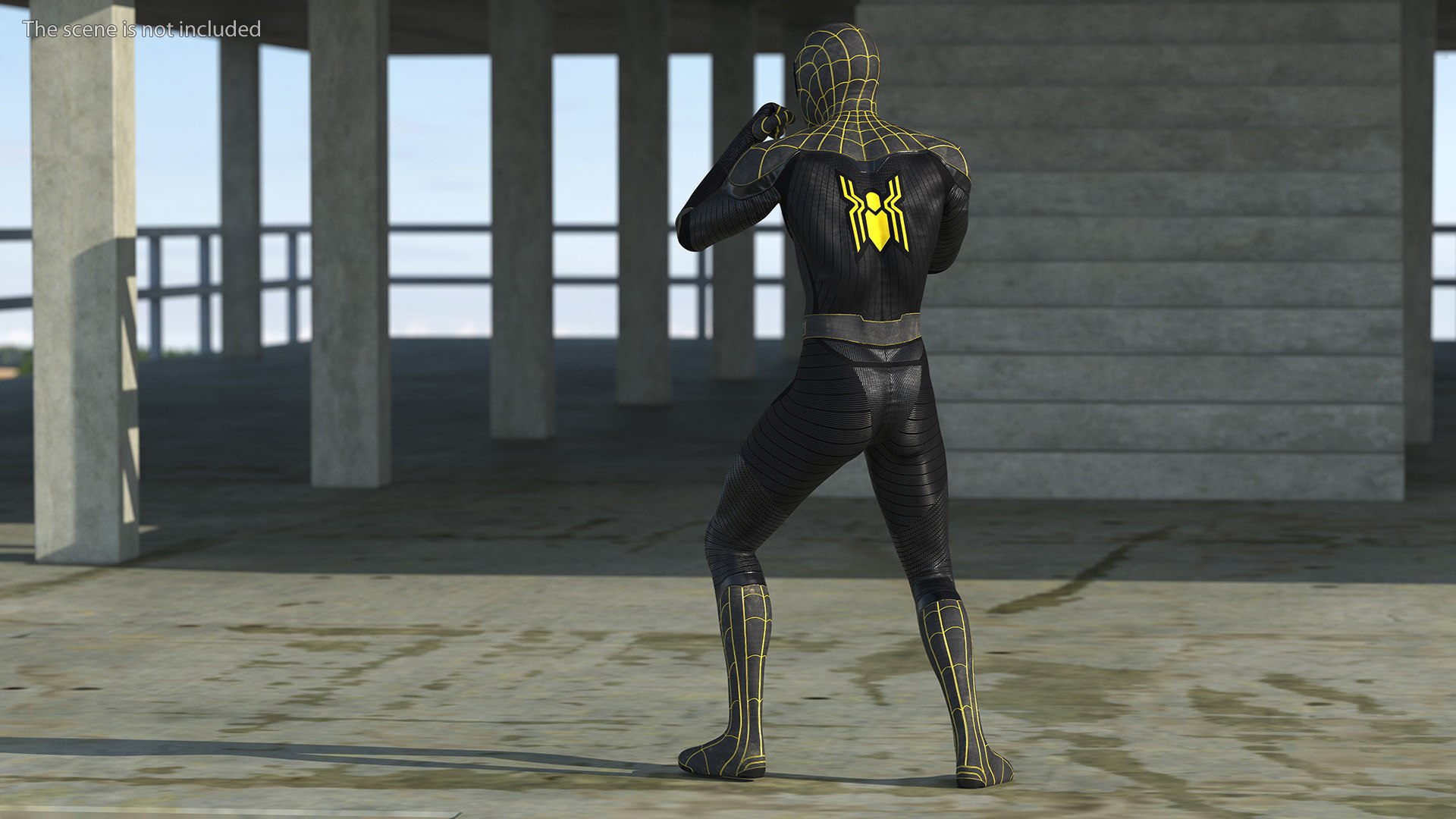 3D Model Spiderman Black Suit Fighting Pose - TurboSquid 2092105