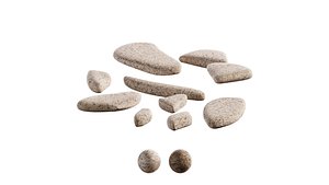 3D Garden Stone Set 3D model