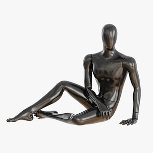 faceless sitting male mannequin 3D model
