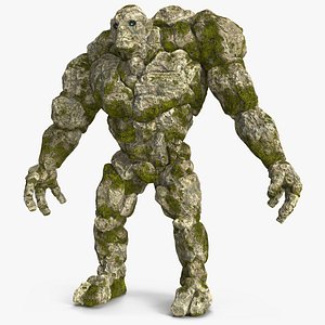 Character Stone Golem Rigged for Maya