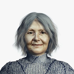 Elderly Woman Realistic Rigged Female Character for Animation Game Engines