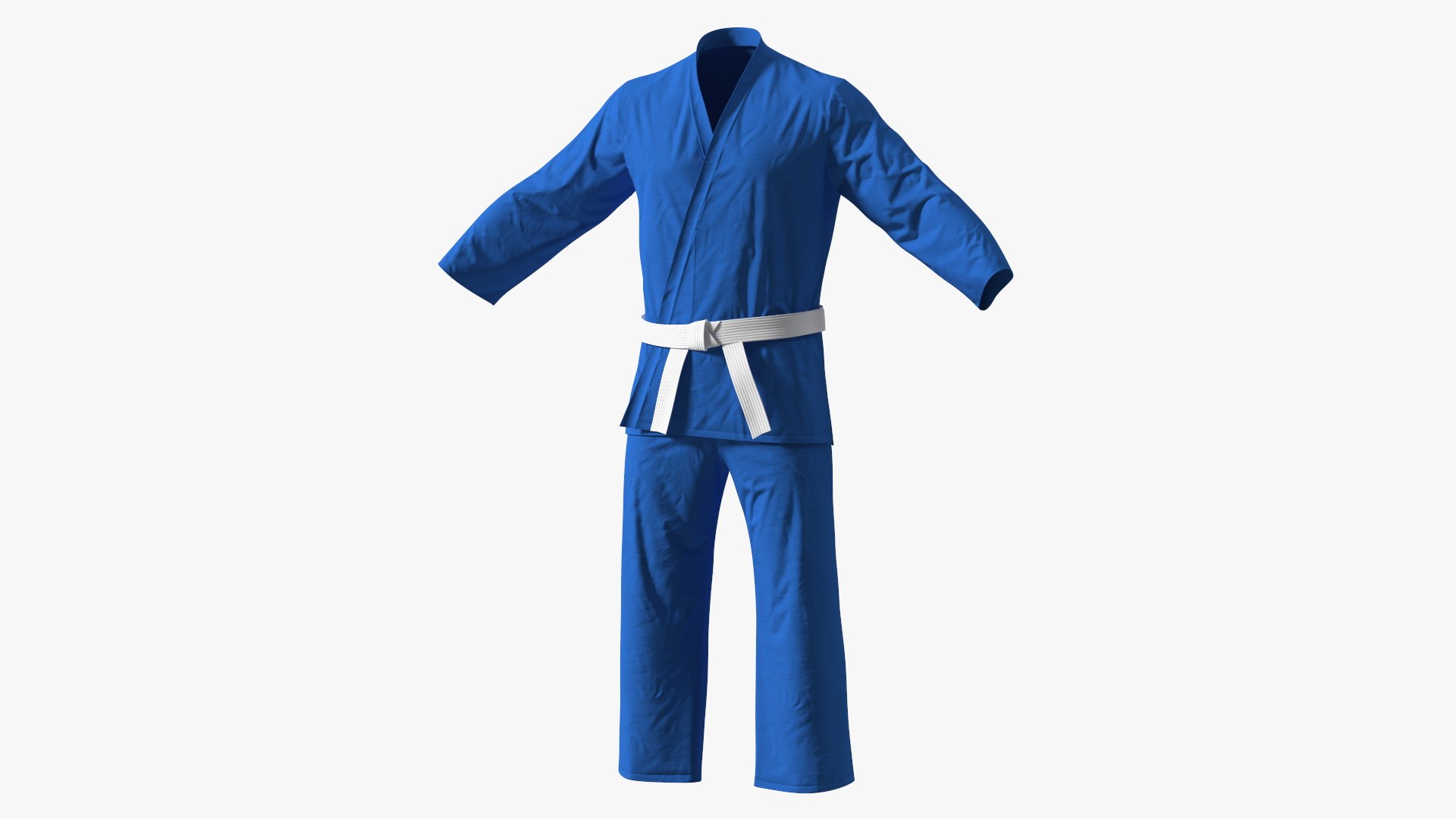 Karate Uniform Blue 3D model preview