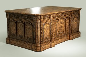 CLASSICAL ANTIQUE CARVED WALNUT EXECUTIVE DESK