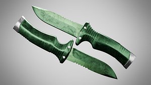 3D Knife 7 Hazel Green FT model