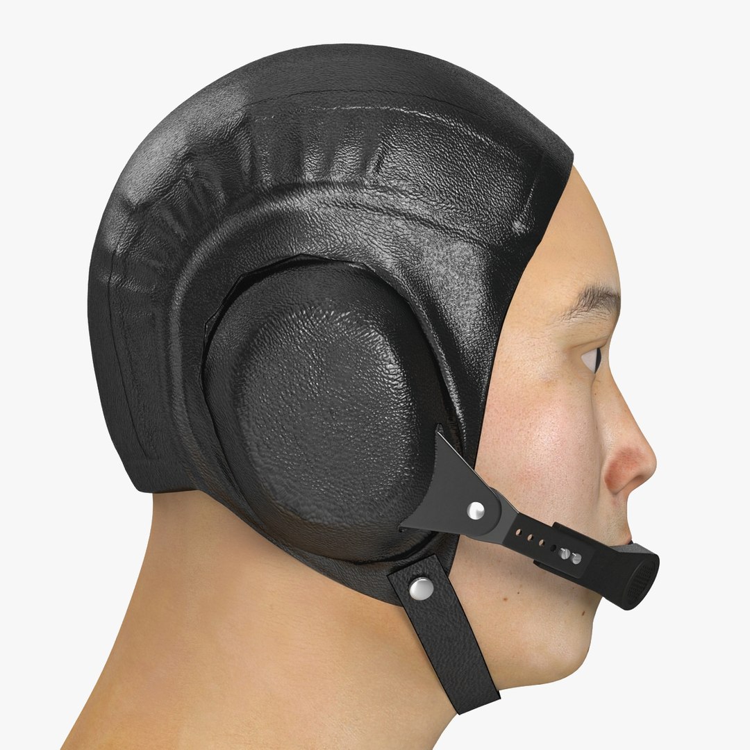 Chinese Pilot Head Rigged for Maya 3D model preview