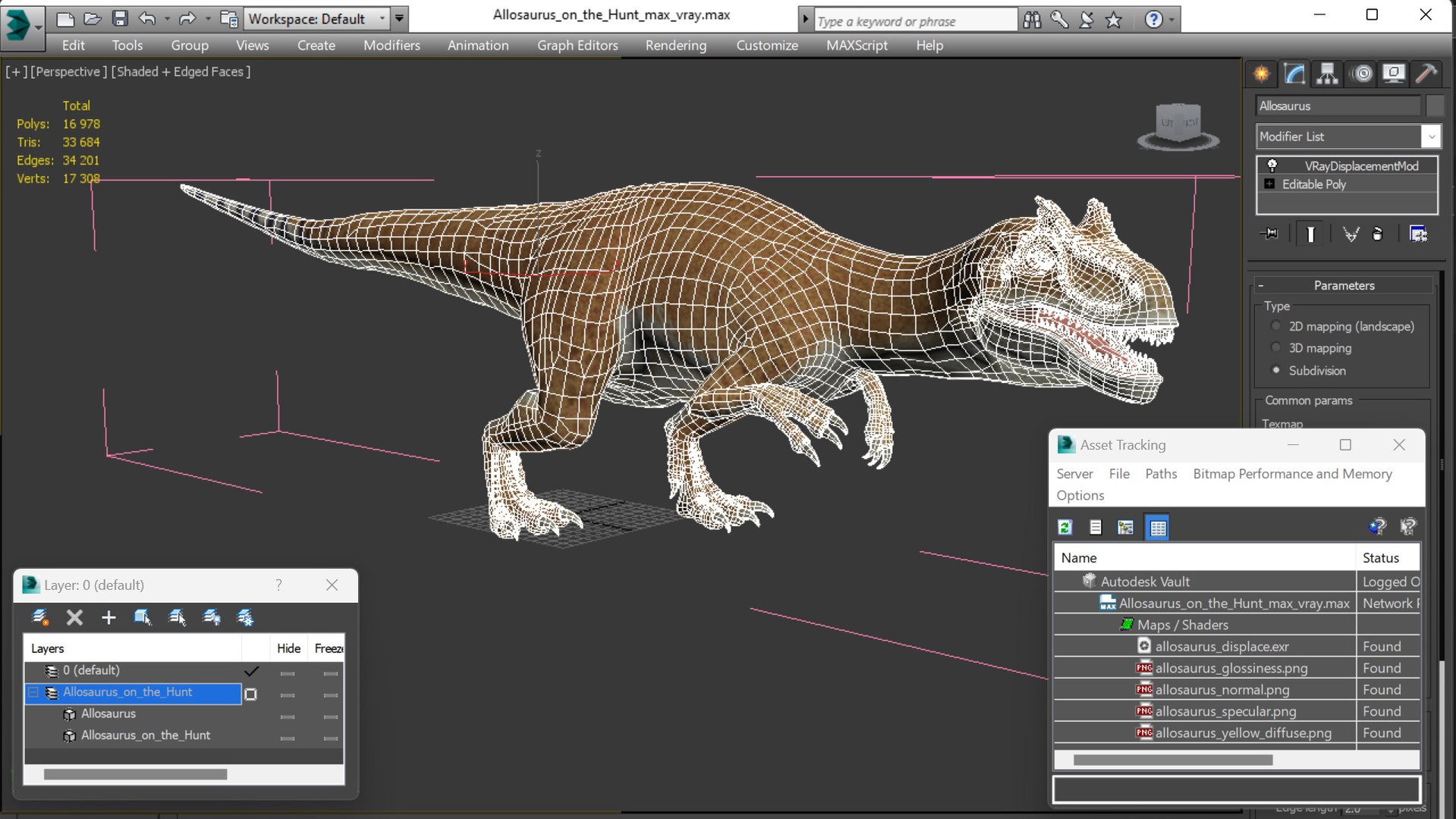 3D Allosaurus on the Hunt model - TurboSquid 2158683