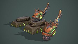 3D fish statue model