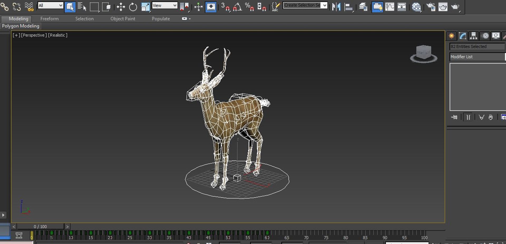 3d Deer Rigged Model