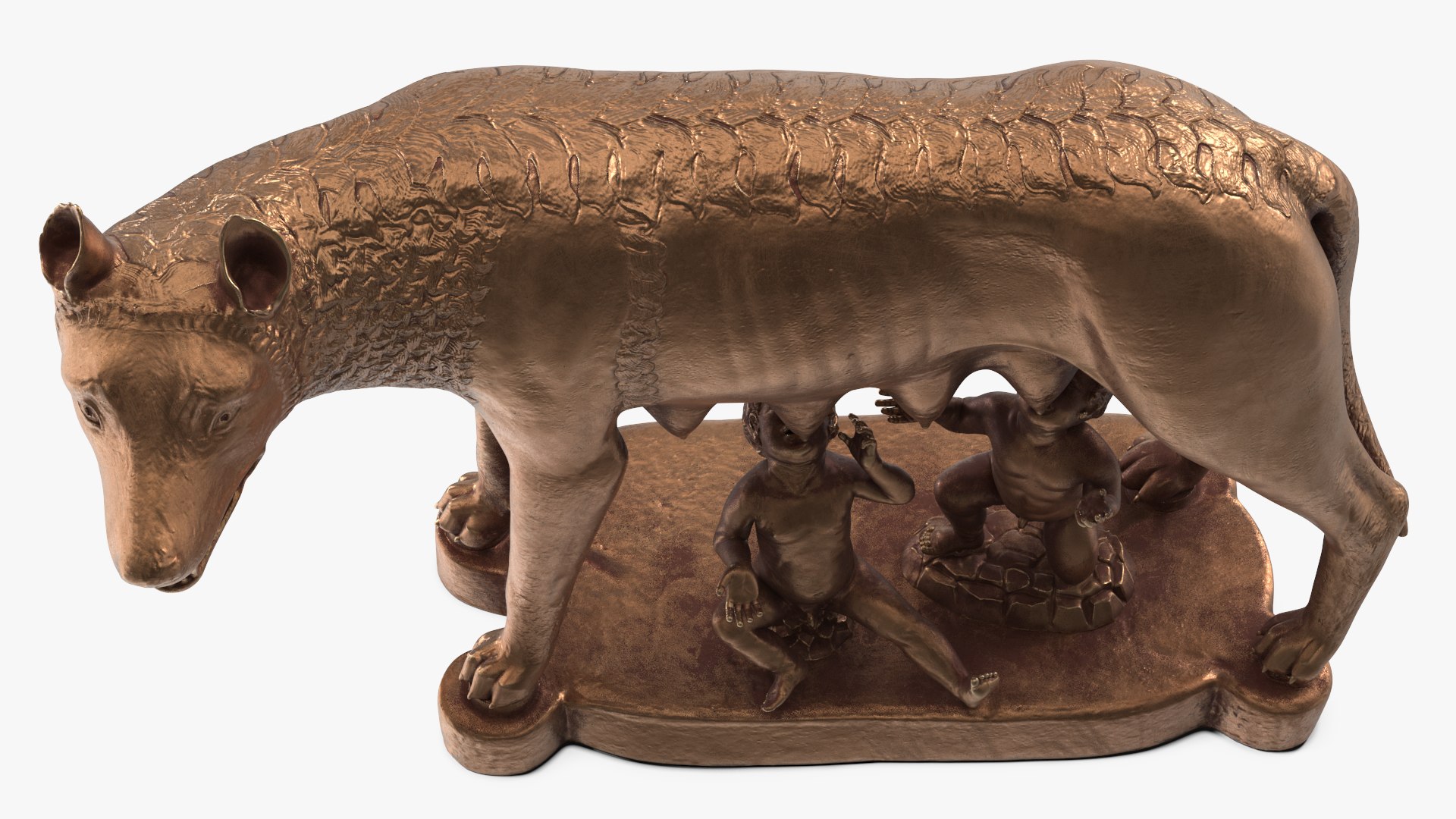 Capitoline Wolf With Romulus And Remus For 3D Print 3D Model ...