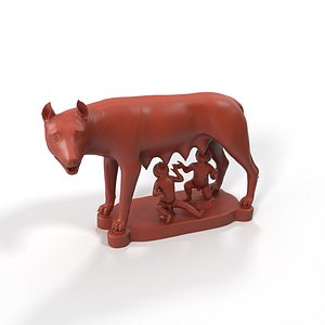 Capitoline Wolf with Romulus and Remus for 3D Print 3D model