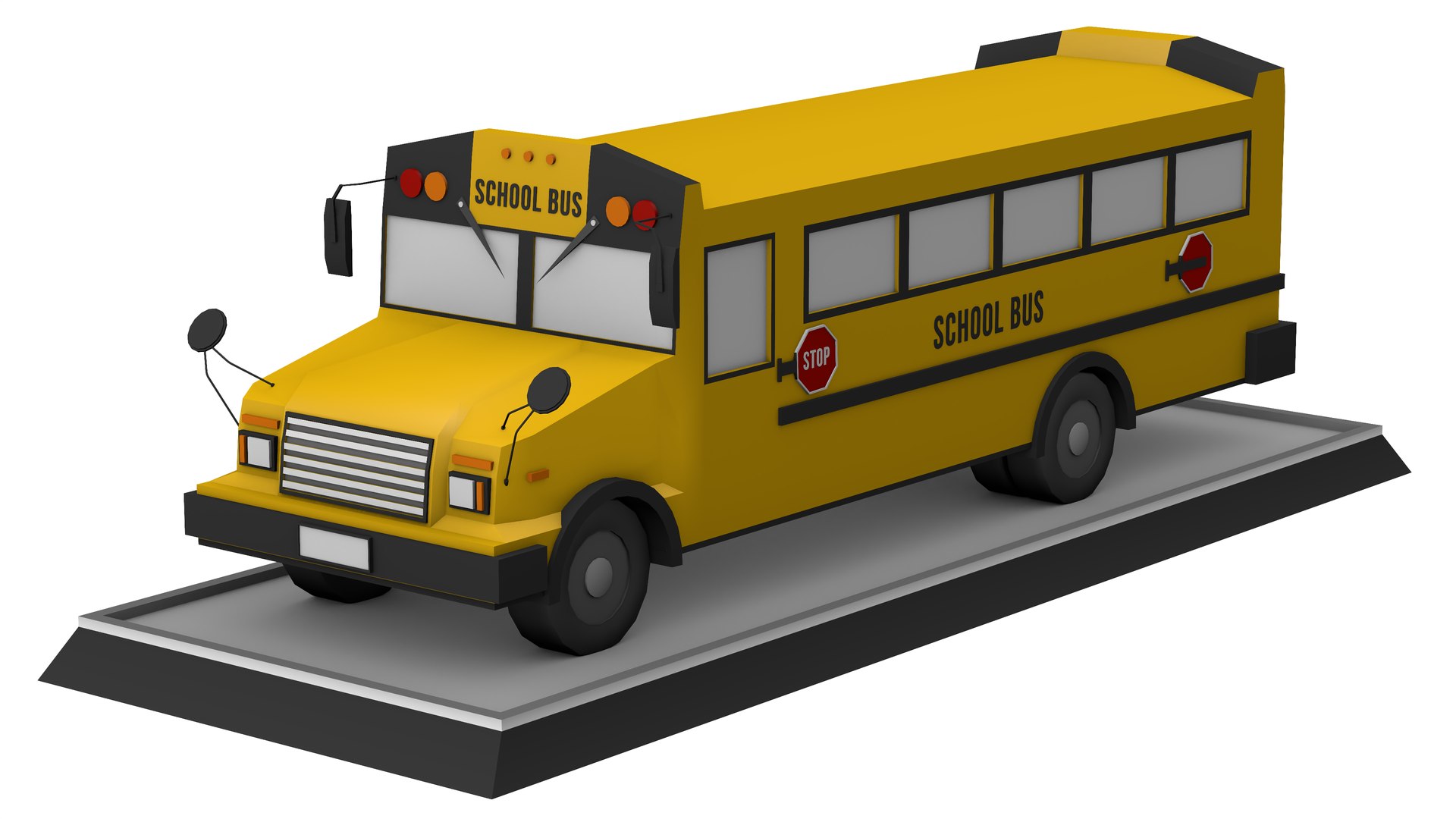 School Bus Low Poly 3D Model - TurboSquid 1908038