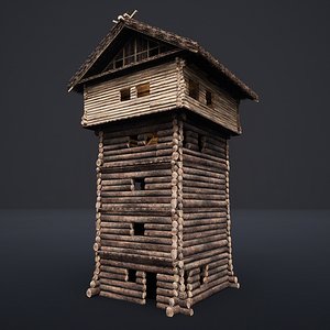 WATCHTOWER TOWER FORT SLAVIC PALISADE WOODEN CASTLE MEDIEVAL AAA