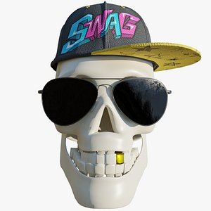 Swag Skull GameReady With PBR  Unity Unreal Engine V-ray Arnold Textures Included 3D
