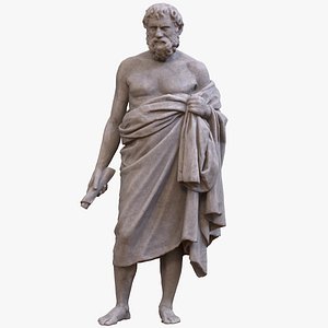3D Philosopher Man Statue v1
