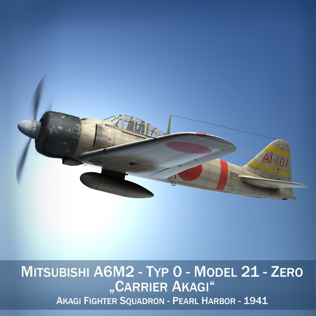 3d Mitsubishi A6m2 Zero Aircraft Carrier Model