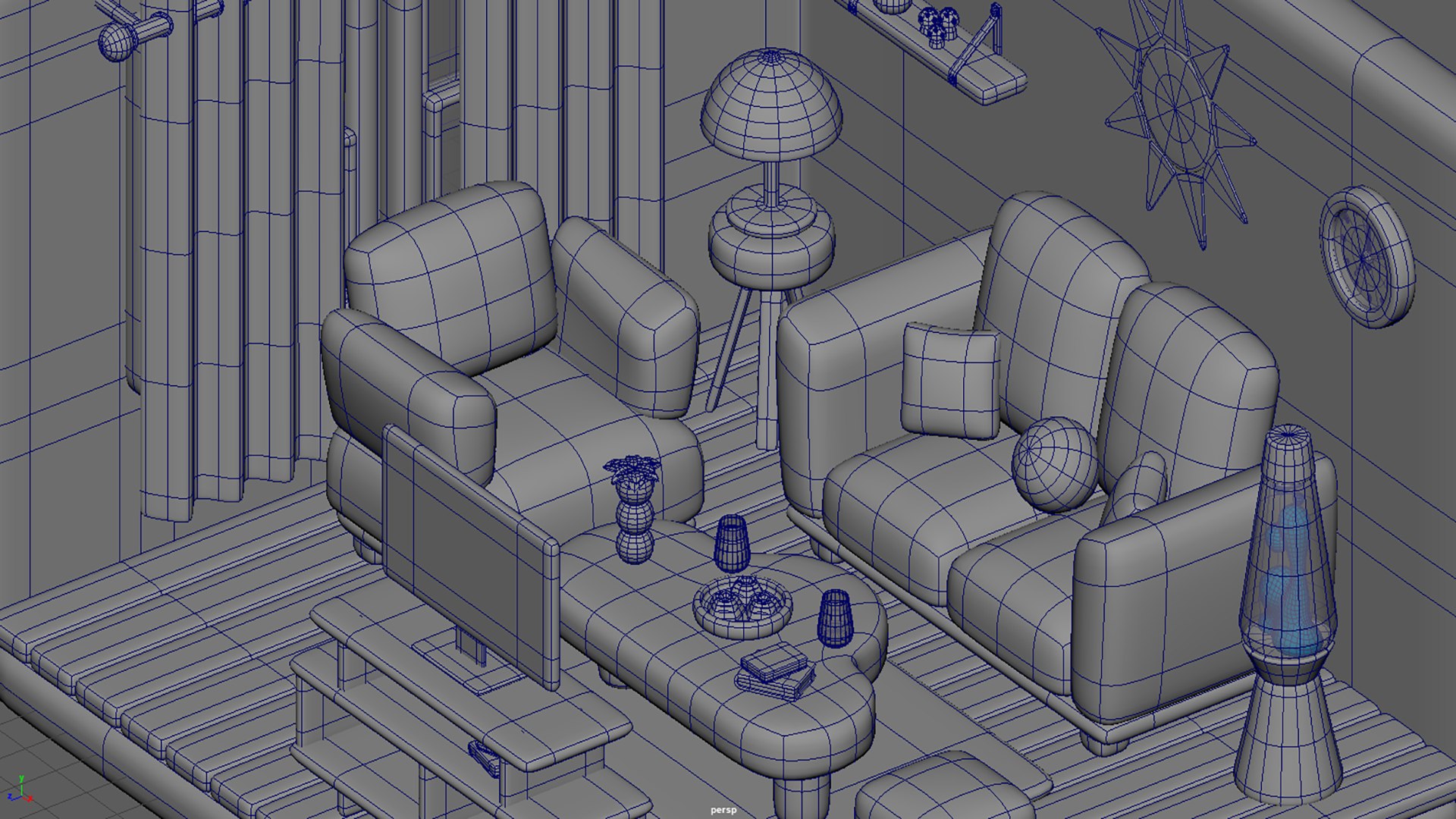 Isometric Stylized Living Room 25items Pack Low-Poly 3d Model 3D Model ...