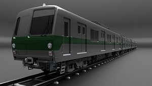 Japan Train Takyo metro subway 6000 02 Low-poly 3D model model