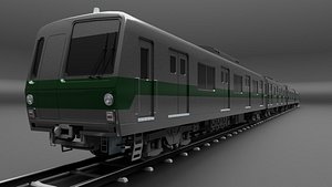Japan Train Takyo metro subway 6000 02 Low-poly 3D model