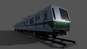 Japan Train Takyo metro subway 6000 02 Low-poly 3D model model