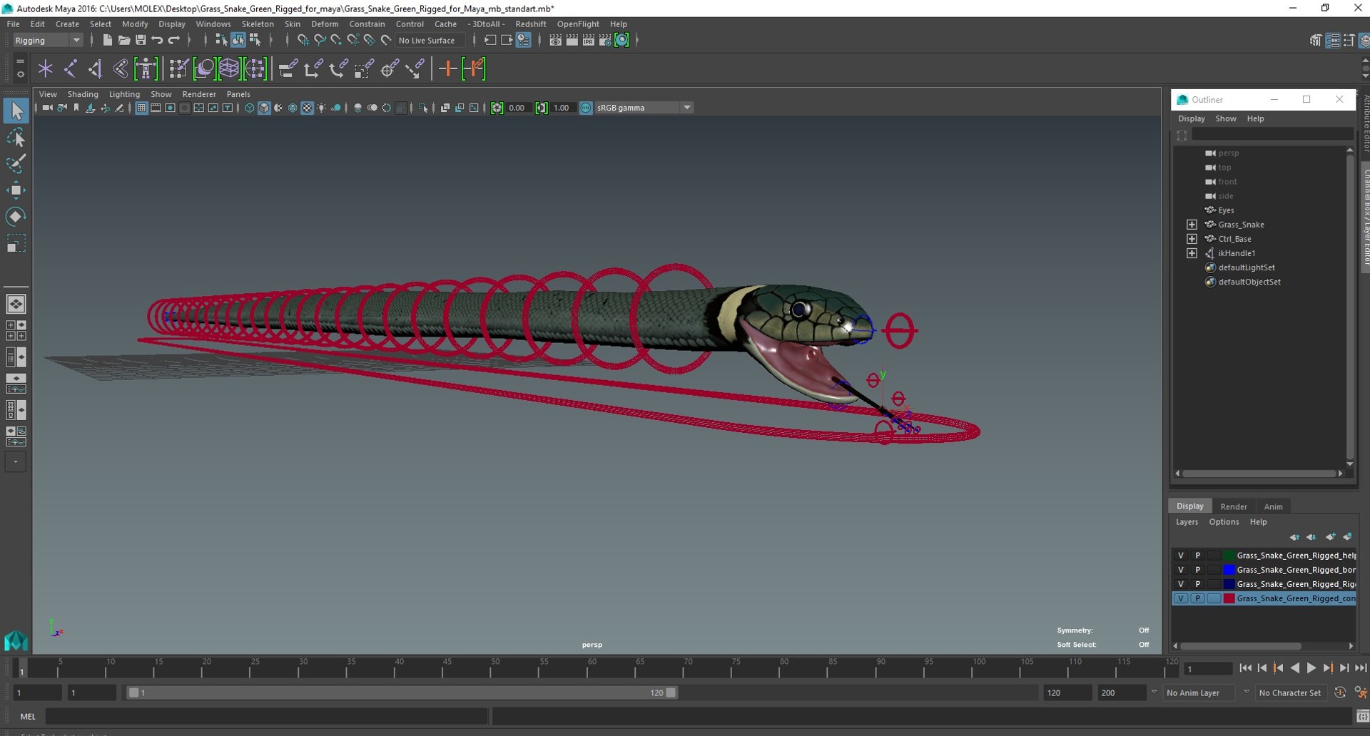 3D Grass Snake Green Rigged for Maya https://p.turbosquid.com/ts-thumb/9Z/0FEVKH/82/grasssnakegreenriggedformayamb3dmodel034/jpg/1720400957/1920x1080/fit_q87/6583428f9ecc92be425344c5077169af47e6f52a/grasssnakegreenriggedformayamb3dmodel034.jpg