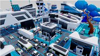 Low Poly City Smart City Future