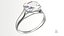 Asscher Cut Diamond On Silver Wedding Ring V01