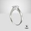 Asscher Cut Diamond On Silver Wedding Ring V01