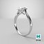Asscher Cut Diamond On Silver Wedding Ring V01