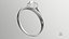 Asscher Cut Diamond On Silver Wedding Ring V01