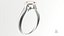 Asscher Cut Diamond On Silver Wedding Ring V01
