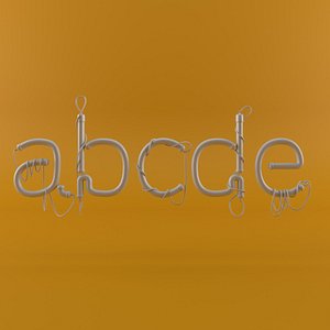 3D neon alphabet