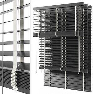 Wooden blinds Set 04 3D